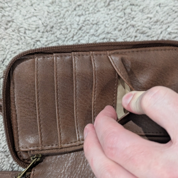 The Sak Brown Leather Crossbody Wallet Embossed Design - Picture 16 of 16